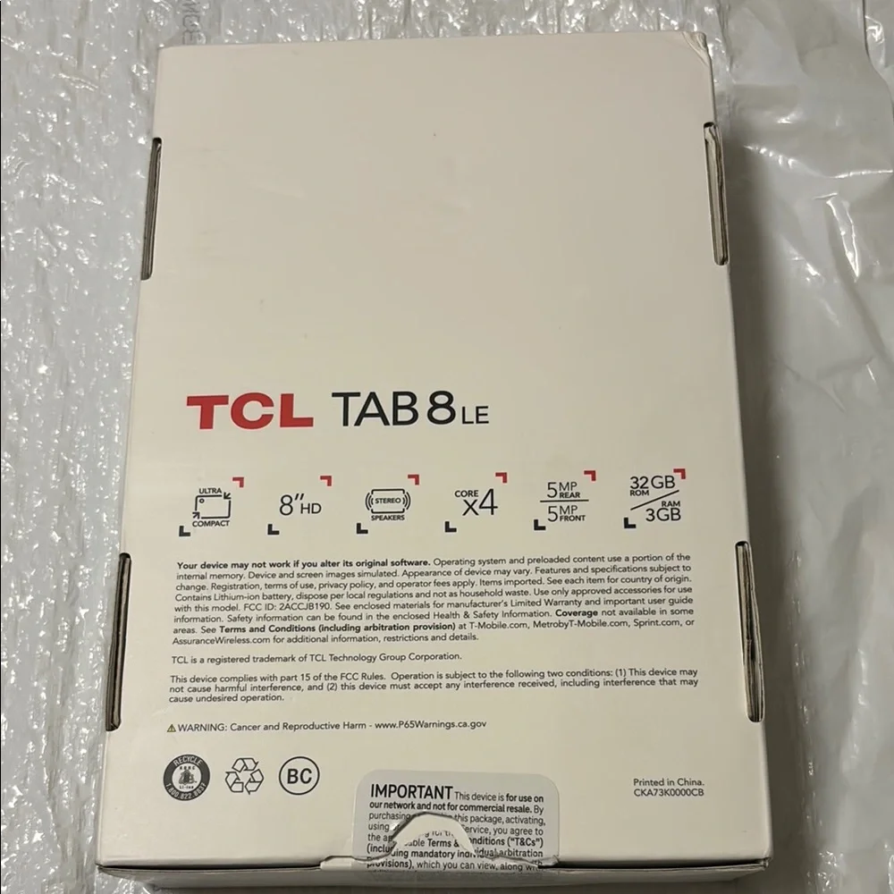 TCL Black Tablet Sleek Design Vibrant Display